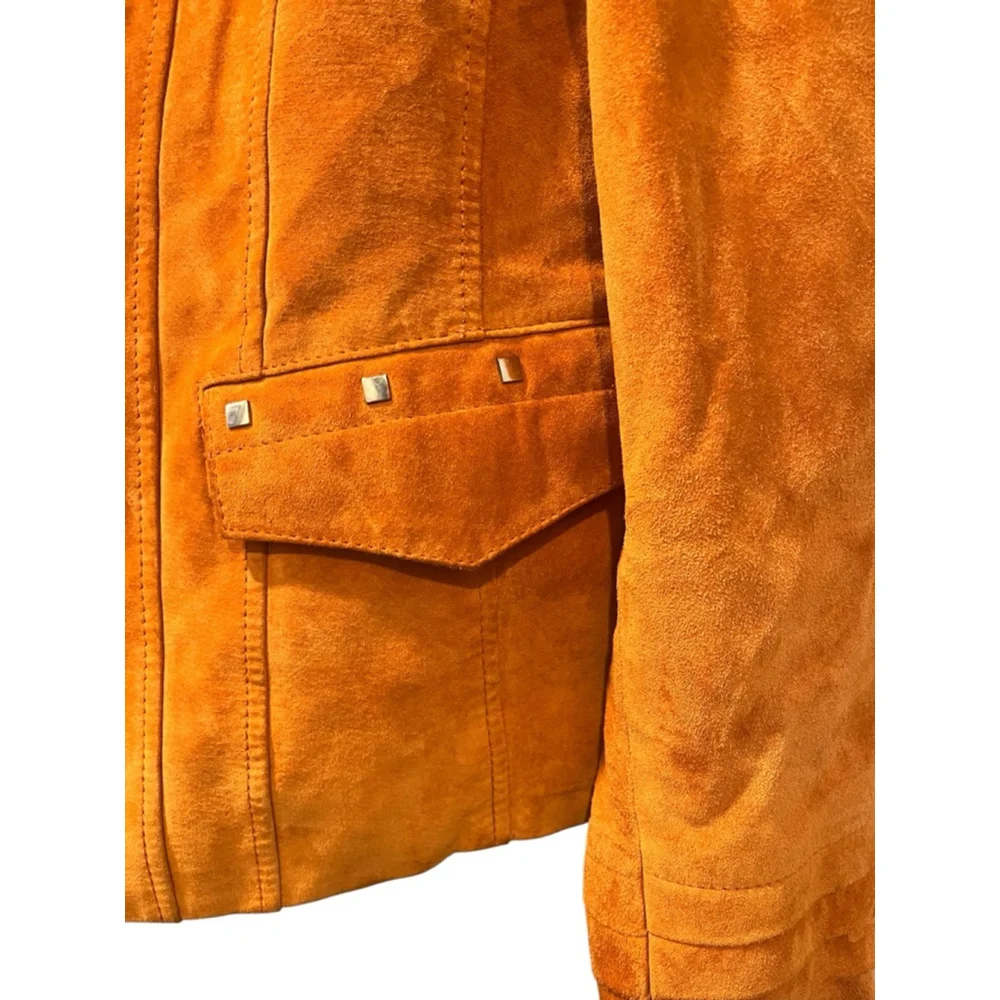 Vintage Adler Collection Leather Suede Burnt Orange Jacket Size Large Women's